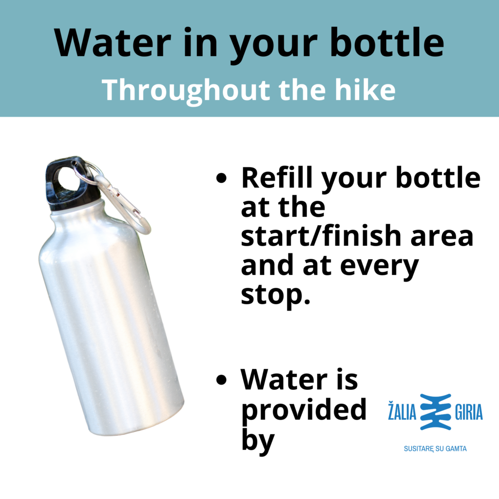 Water in your bottle during the hike