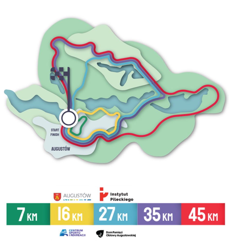Augustow lakedland hike map routs EN